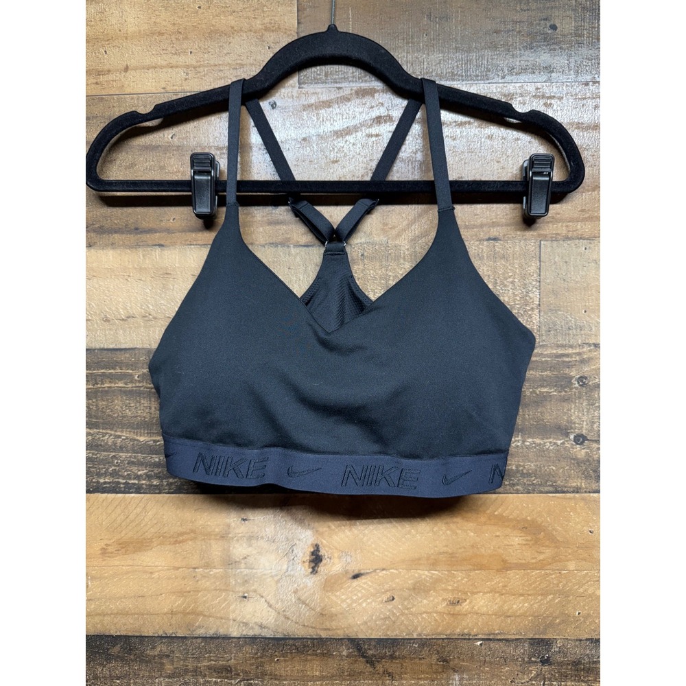 Nike Indy Dri-FIT Light Support Sports Bra Black Adjustable Straps Large